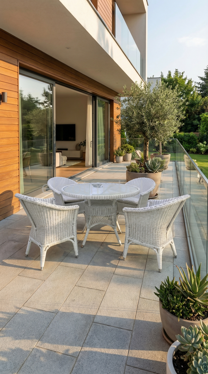 Обеденный комплект из ротанга Wicker white