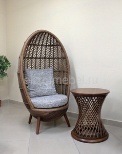 Кресло кокон из натурального ротанга Ovum brown